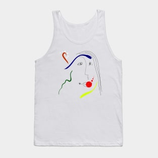 Woman portrait in Joan Miro style Tank Top